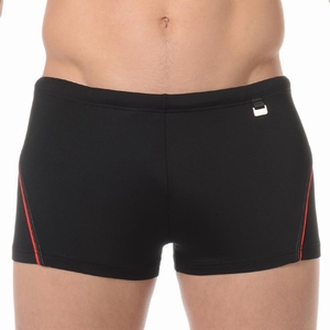 HOM sale swim shorts Sport black met rood biesje XL
