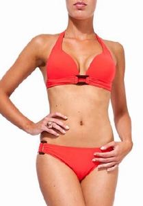 Sedna Riva padded push up bikini in  poppy red Sale xl
