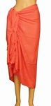 Reyberg viscose pareo met kwastjes en borduursel coral