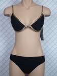 Gottex bikini in zwart met gouden biesjes in 40 ( A/B)