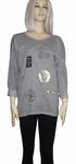 Sensi Wear shirt met badgesprint longsleeve, taupegrijs