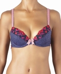 Aubade Cherry/Cherie, push up plunge in griotte, cup B80 