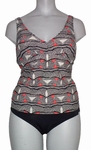 Charmline, Tankini in zwart/wit met oranje, B cup