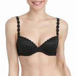 Marie Jo Avero, push up bh met bloemetjesrand, zwart A-C